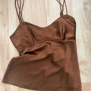 Elegant Brown Veronica Beard Women's Donita Silk tank